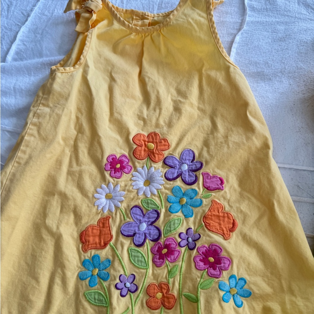 Gymboree Yellow Floral Embroidered Dress